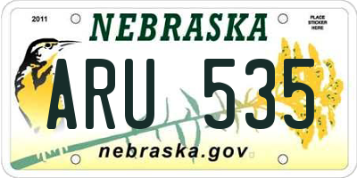 NE license plate ARU535