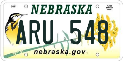 NE license plate ARU548