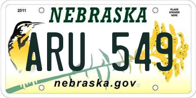 NE license plate ARU549