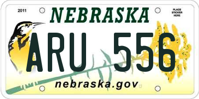 NE license plate ARU556