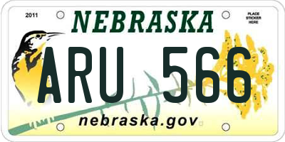 NE license plate ARU566
