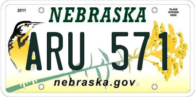 NE license plate ARU571