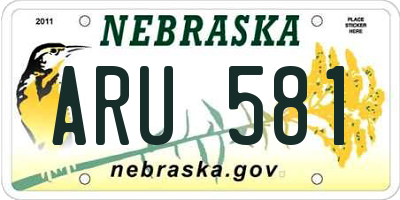 NE license plate ARU581
