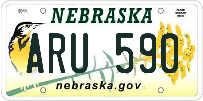 NE license plate ARU590