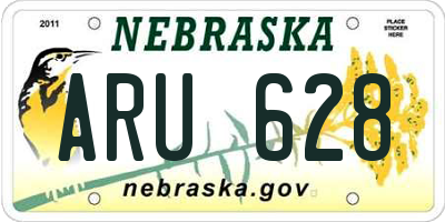 NE license plate ARU628