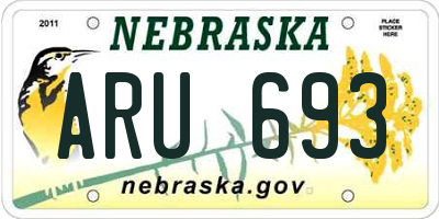 NE license plate ARU693
