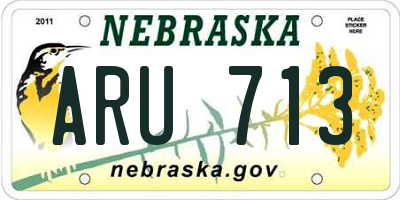 NE license plate ARU713