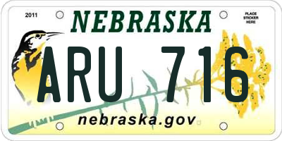 NE license plate ARU716