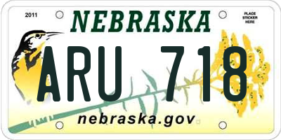 NE license plate ARU718