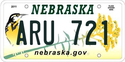 NE license plate ARU721