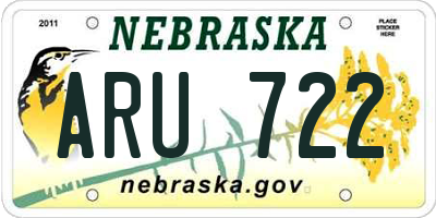 NE license plate ARU722