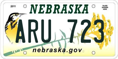 NE license plate ARU723
