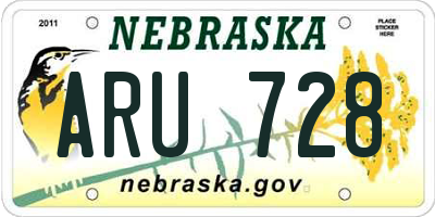 NE license plate ARU728