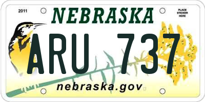 NE license plate ARU737