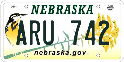 NE license plate ARU742