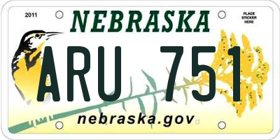 NE license plate ARU751