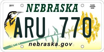 NE license plate ARU770