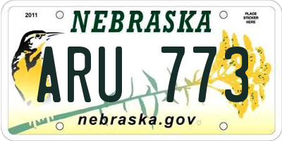 NE license plate ARU773