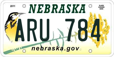 NE license plate ARU784