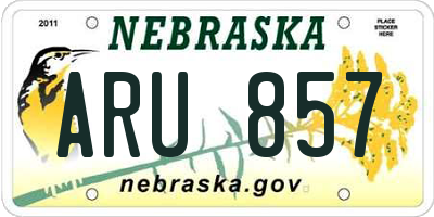 NE license plate ARU857