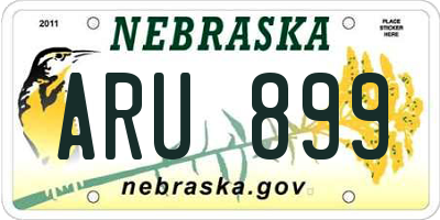 NE license plate ARU899