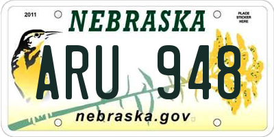 NE license plate ARU948