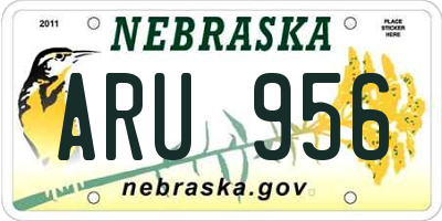 NE license plate ARU956