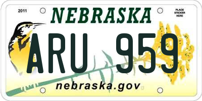 NE license plate ARU959