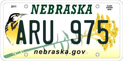 NE license plate ARU975
