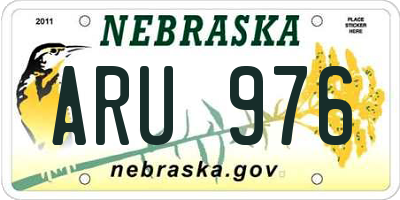 NE license plate ARU976