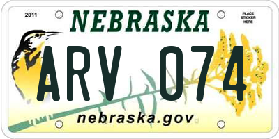 NE license plate ARV074