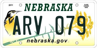 NE license plate ARV079