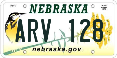 NE license plate ARV128