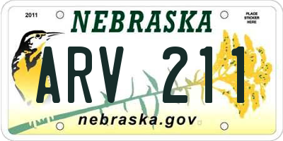 NE license plate ARV211