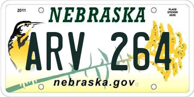 NE license plate ARV264