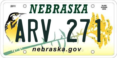 NE license plate ARV271