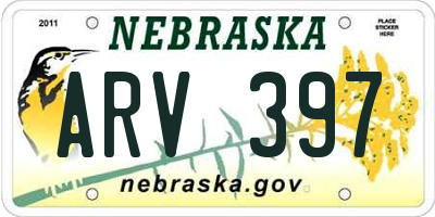 NE license plate ARV397
