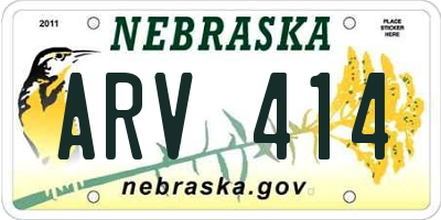 NE license plate ARV414