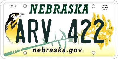 NE license plate ARV422