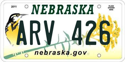 NE license plate ARV426