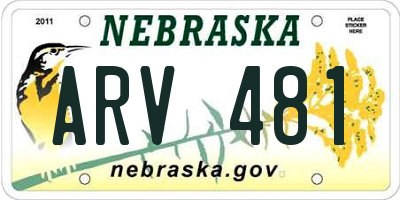 NE license plate ARV481