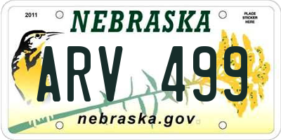 NE license plate ARV499