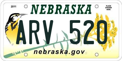 NE license plate ARV520