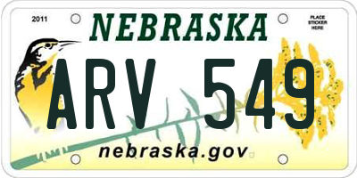 NE license plate ARV549