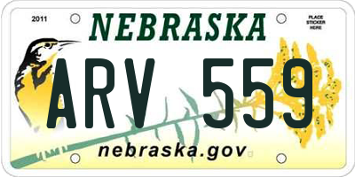 NE license plate ARV559