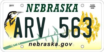 NE license plate ARV563