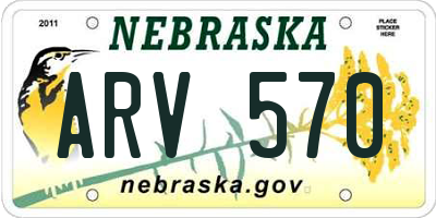 NE license plate ARV570