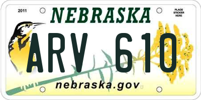 NE license plate ARV610