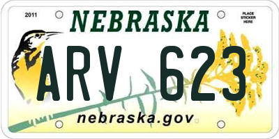 NE license plate ARV623