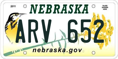 NE license plate ARV652